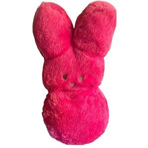 Peeps Plush Stuffed Pink Bunny Large 17” Furry Animal Toy Just Born Easter